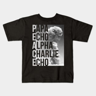 Peace - Papa Echo Alpha Charlie Echo Kids T-Shirt